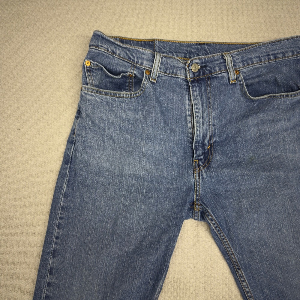 Levis 505 Jeans Mens 34x29 (Fits 34x24)‎ Blue Denim Regular Fit Hemmed Grunge - Picture 3 of 12